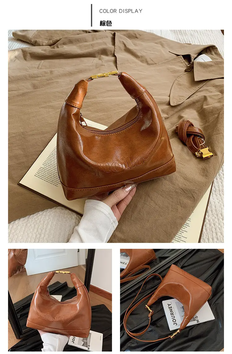 Brown Leather Shoulder Bag for Women 2025 Spring — feature 22