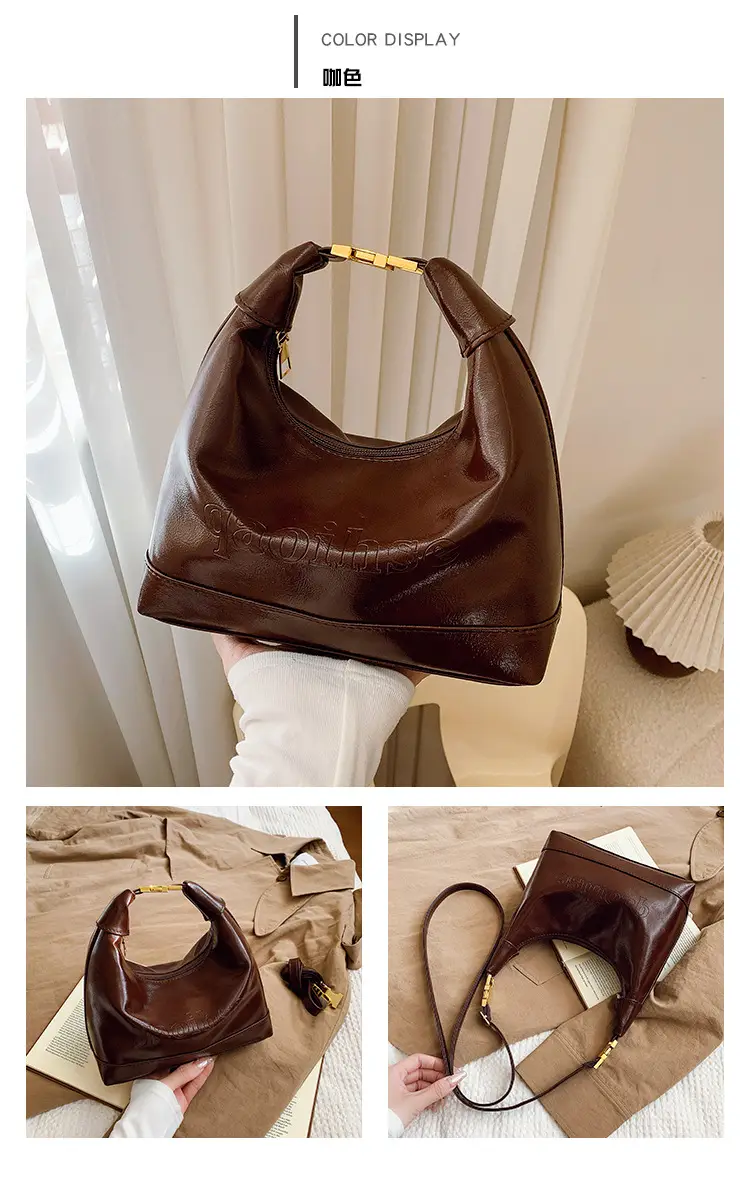 Brown Leather Shoulder Bag for Women 2025 Spring — feature 23