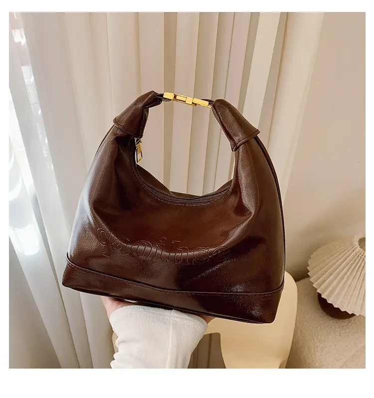 Brown Leather Shoulder Bag for Women 2025 Spring - Image 4