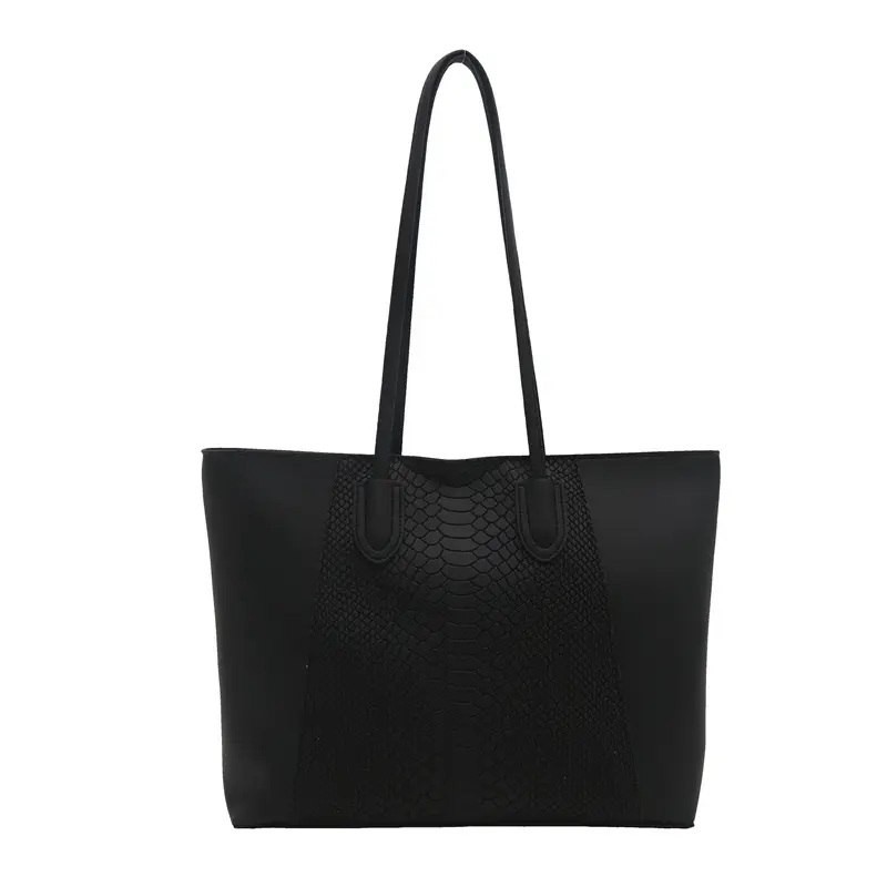 Brown Crocodile-Textured Shoulder Bag for Women - Image 9