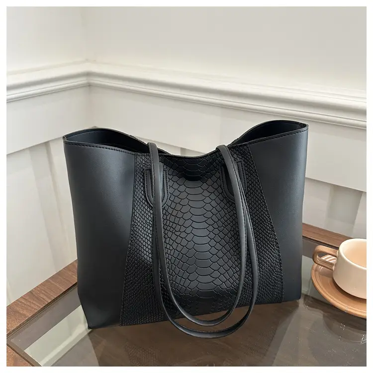 Brown Crocodile-Textured Shoulder Bag for Women — feature 22