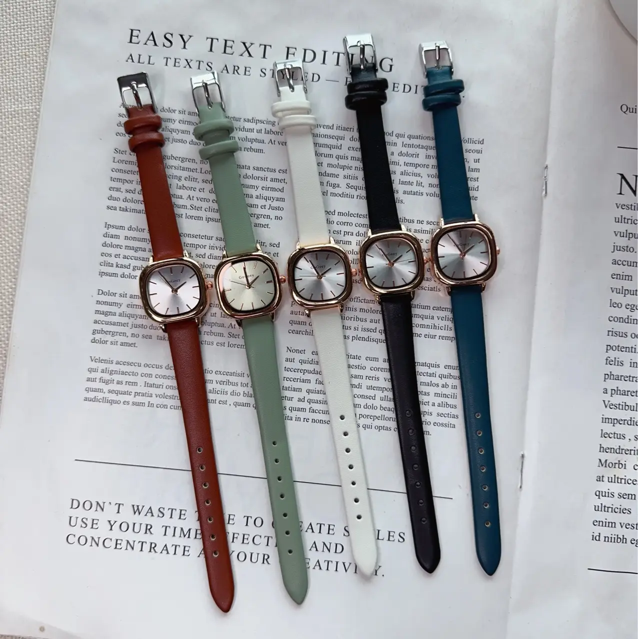 Rose Gold Women's Quartz Watch with White Belt — feature 7