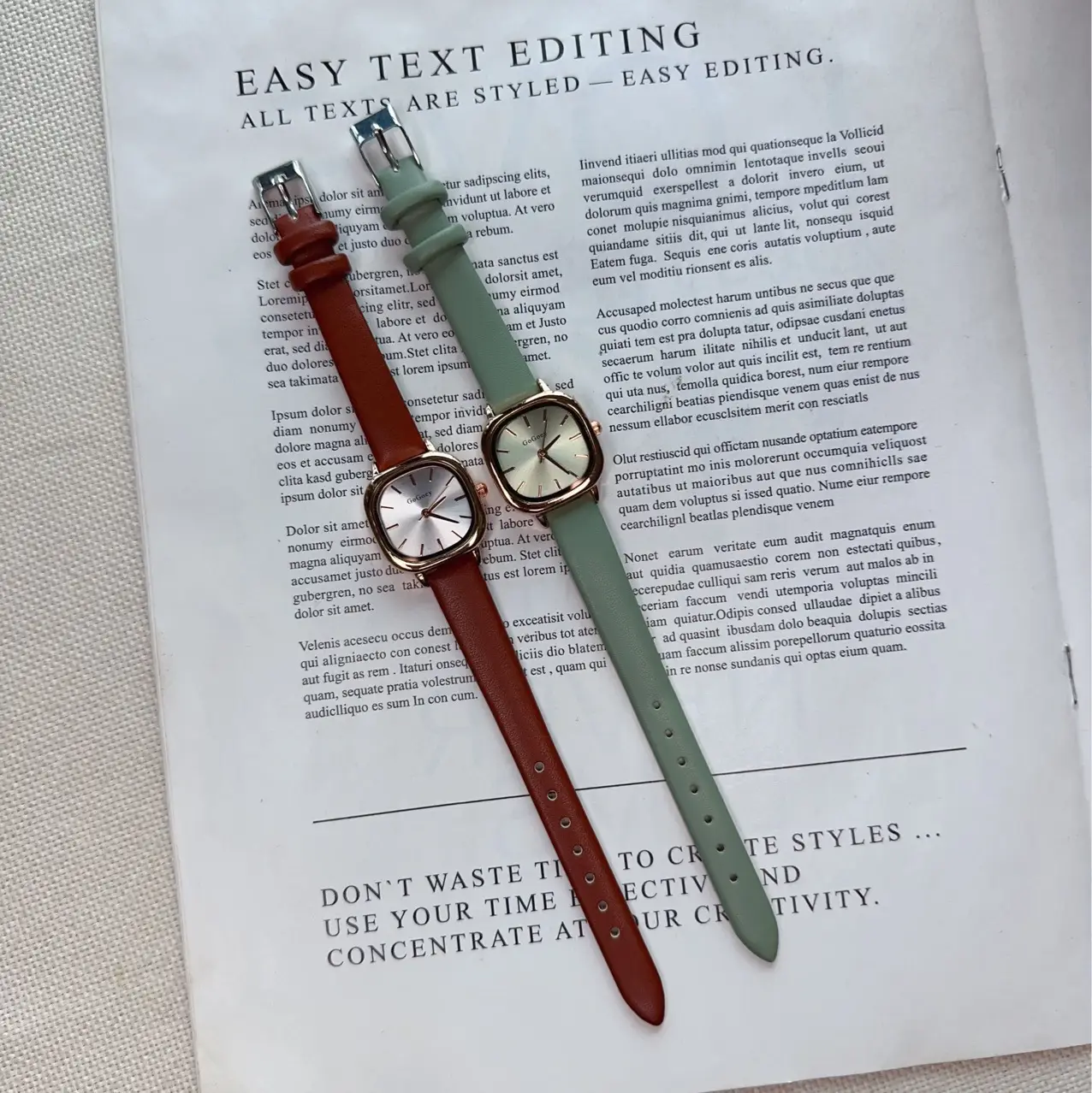 Rose Gold Women's Quartz Watch with White Belt — feature 8