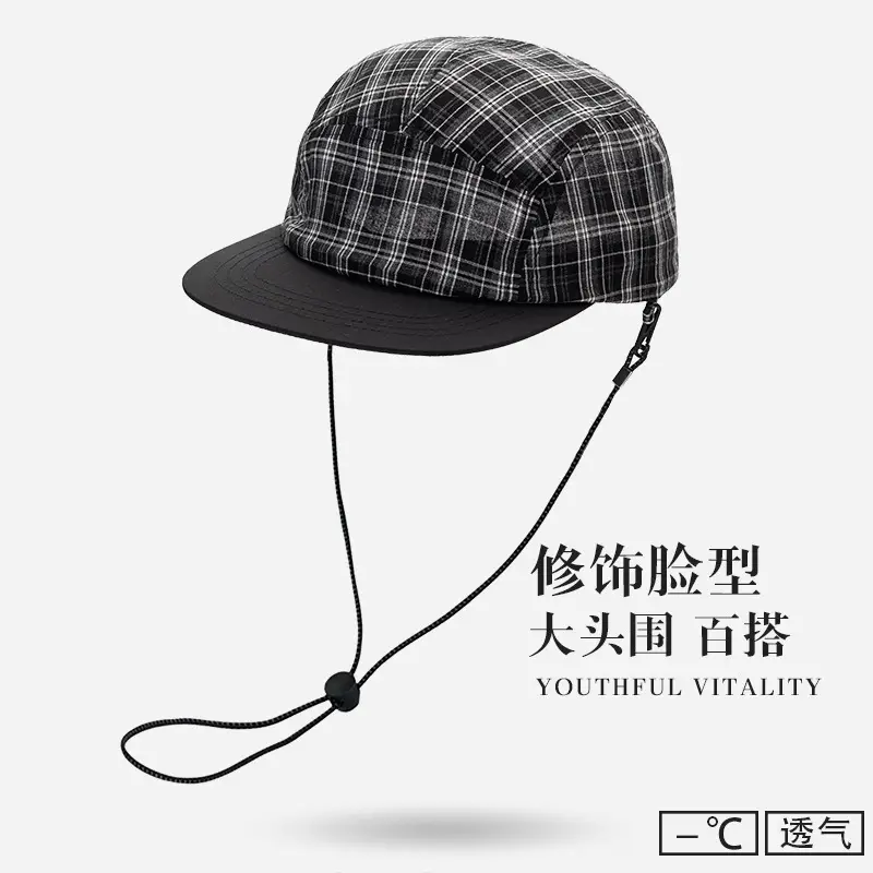 Japanese Plaid Baseball Cap Women Spring Summer Outdoor Camping - Image 5