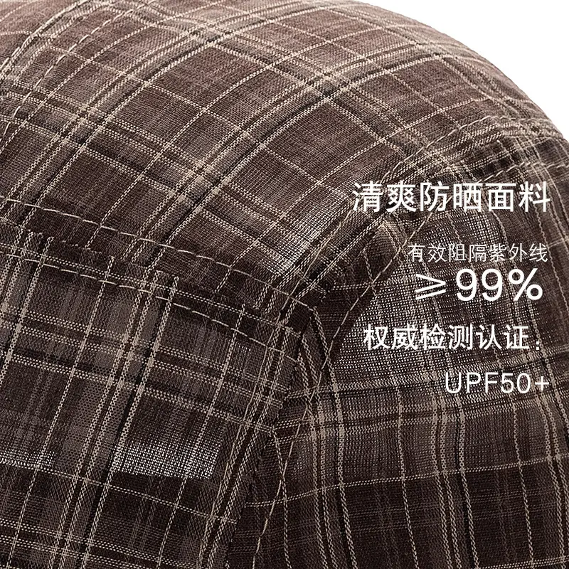 Japanese Plaid Baseball Cap Women Spring Summer Outdoor Camping - Image 6