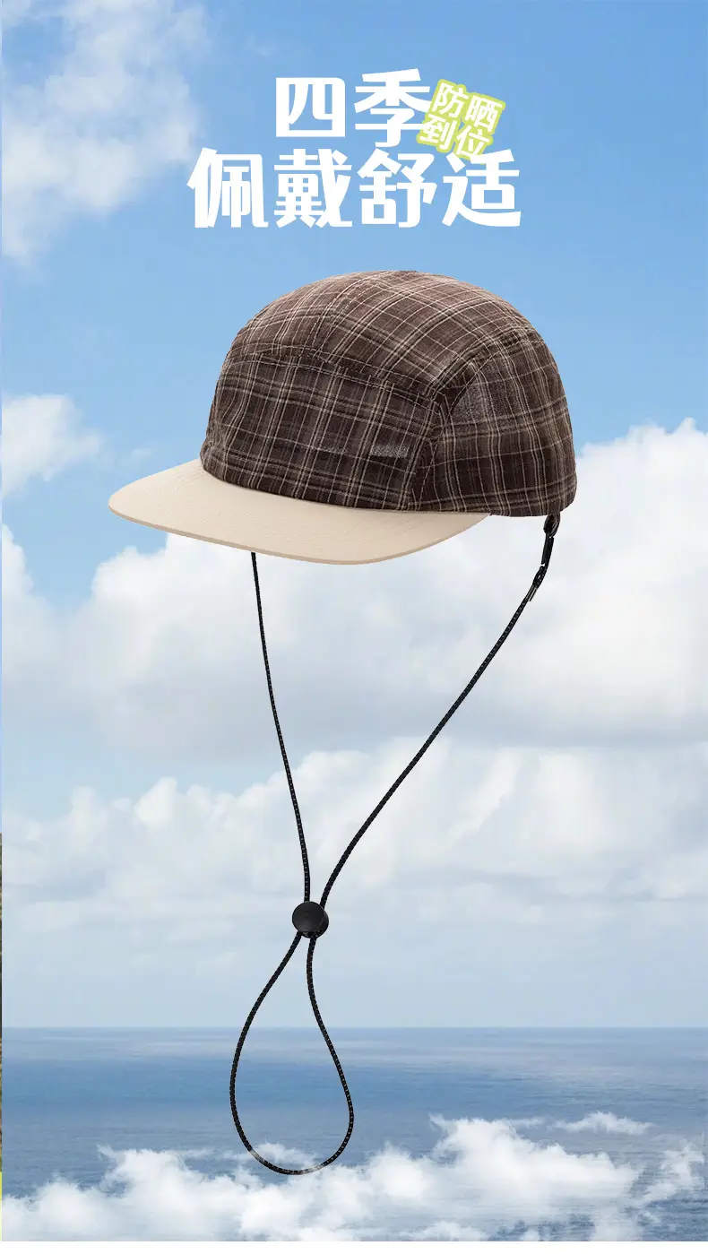 Japanese Plaid Baseball Cap Women Spring Summer Outdoor Camping — feature 3