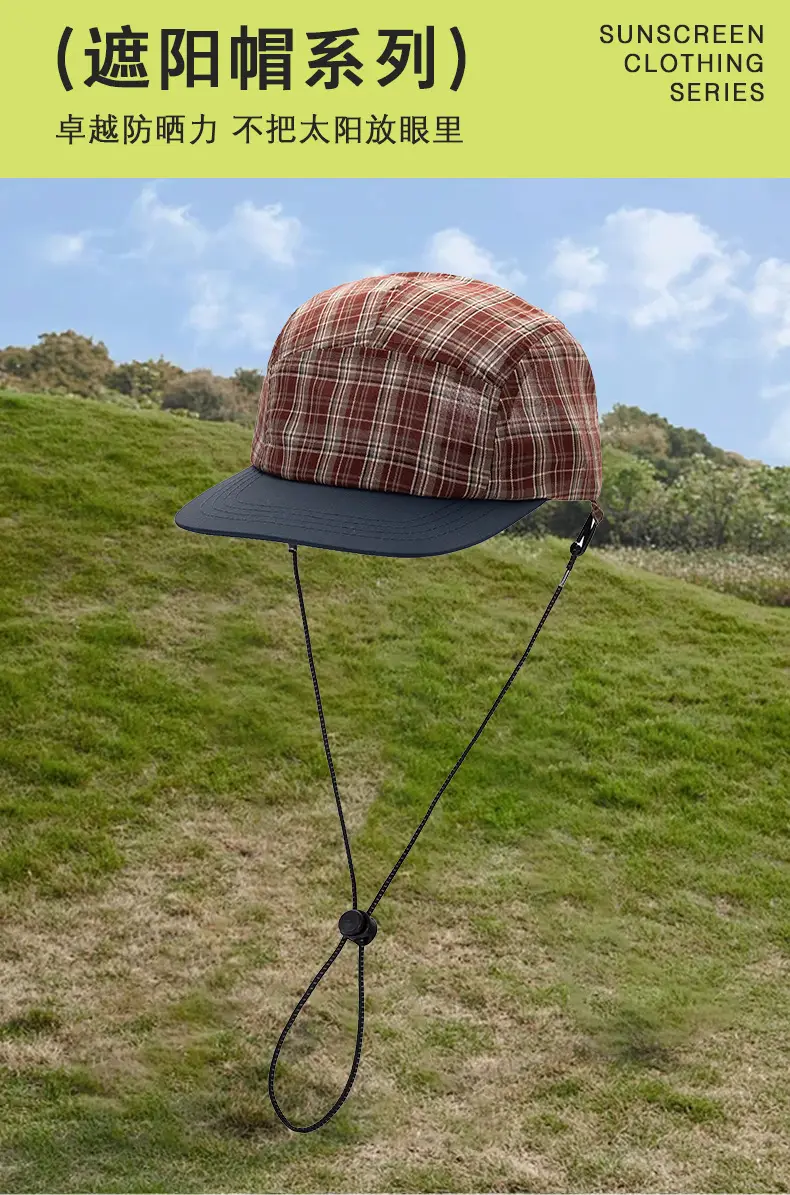 Japanese Plaid Baseball Cap Women Spring Summer Outdoor Camping — feature 5