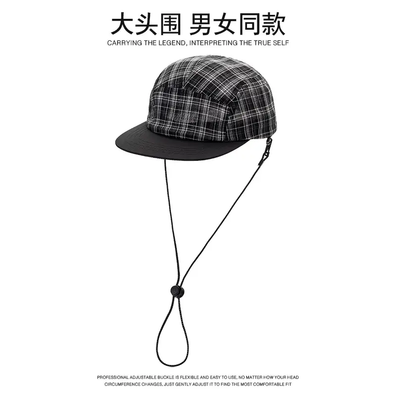 Japanese Plaid Baseball Cap Women Spring Summer Outdoor Camping - Image 2