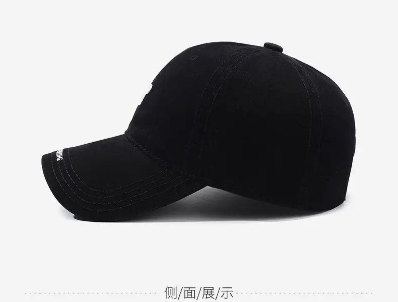 Black Korean-style Washed Cap Men Women Retro Baseball Cap — feature 11