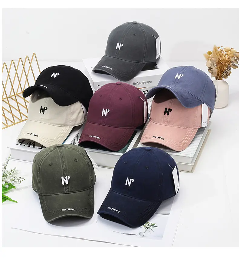 Black Korean-style Washed Cap Men Women Retro Baseball Cap — feature 8