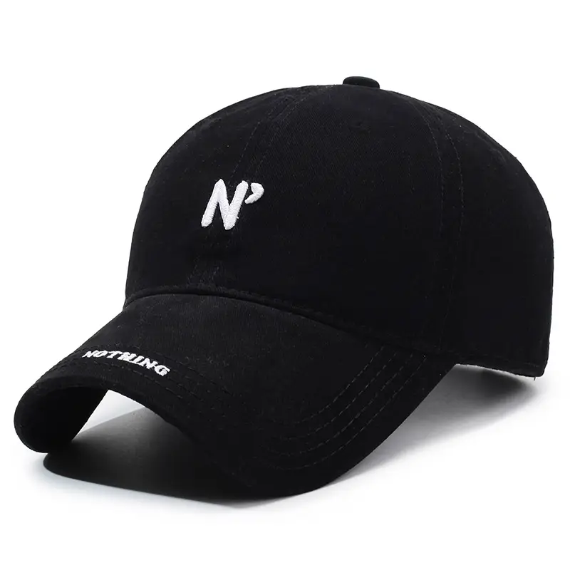 Black Korean-style Washed Cap Men Women Retro Baseball Cap - Image 4