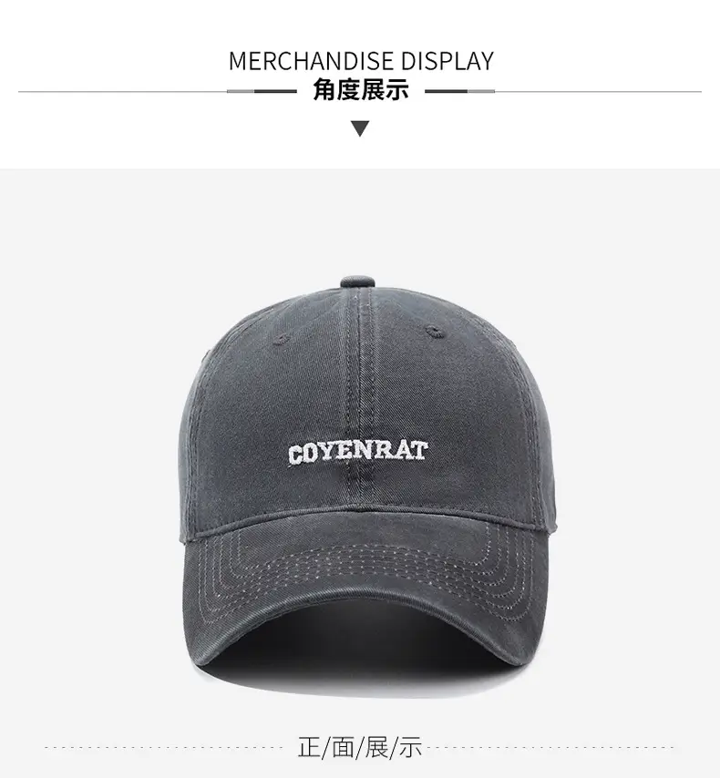 Blue Vintage Washed Baseball Cap with "MYVENBAT" Embroidery — feature 9