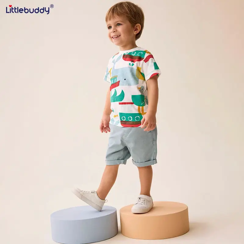 Kids Printed T-Shirt Short Sleeve Cotton Summer Boys