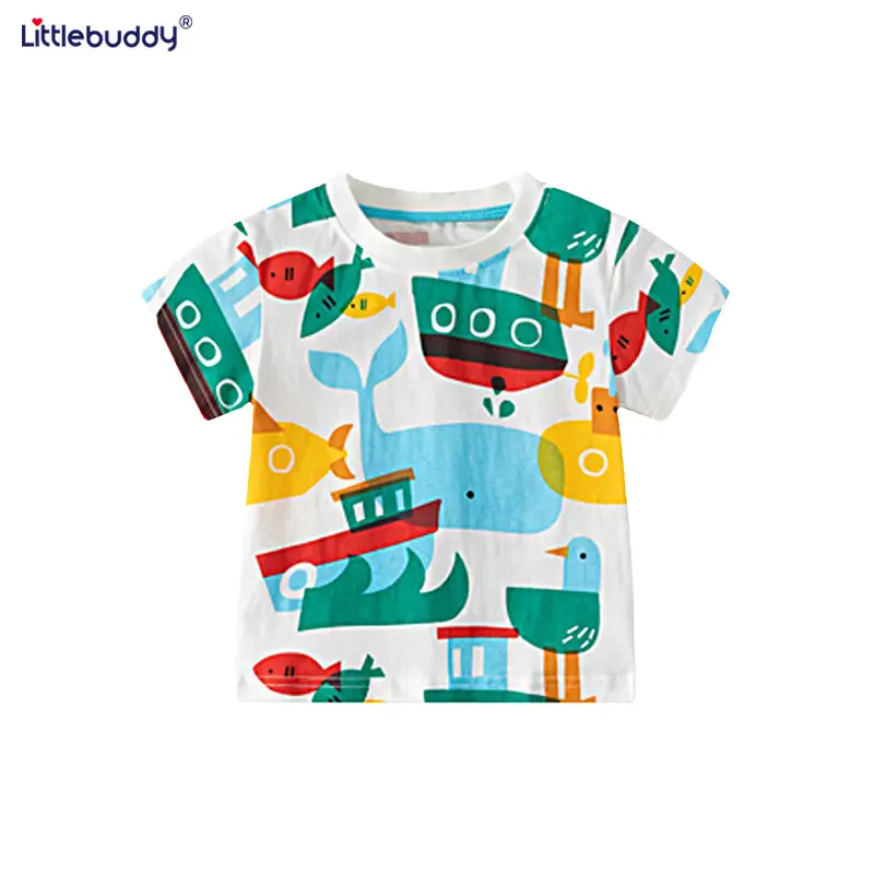 Kids Printed T-Shirt Short Sleeve Cotton Summer Boys