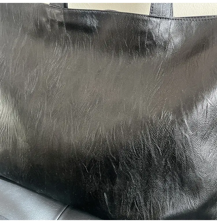 Black Leather Cross-Body Tote Bag Large Capacity — feature 24