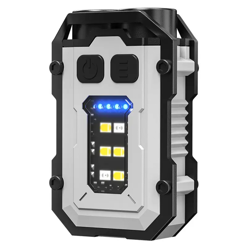 Dual LED Magnetic Flashlight with Warning Light