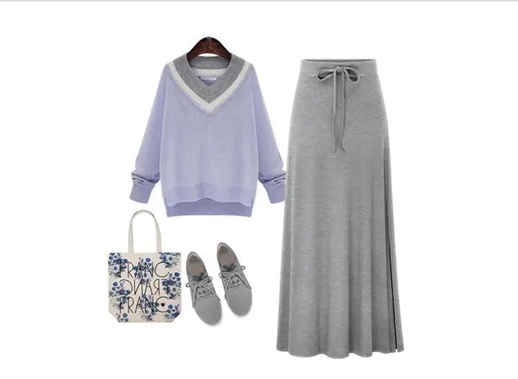 Women's Belted High Waist Slimming Skirt Set — feature 9