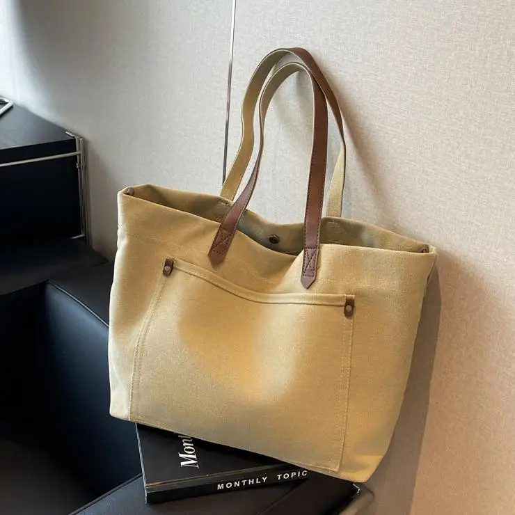 Women Canvas Shoulder Bag Black Retro Artistic 2025 - Image 9