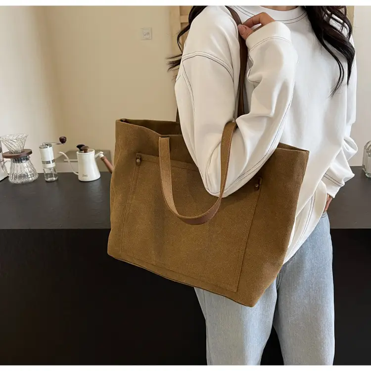 Women Canvas Shoulder Bag Black Retro Artistic 2025 — feature 21