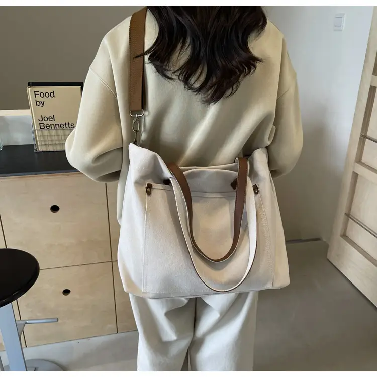 Women Canvas Shoulder Bag Black Retro Artistic 2025 — feature 23