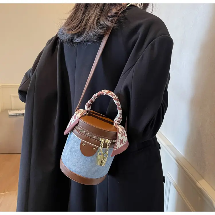 Vintage Contrast Bucket Bag Women's 2025 New — feature 15