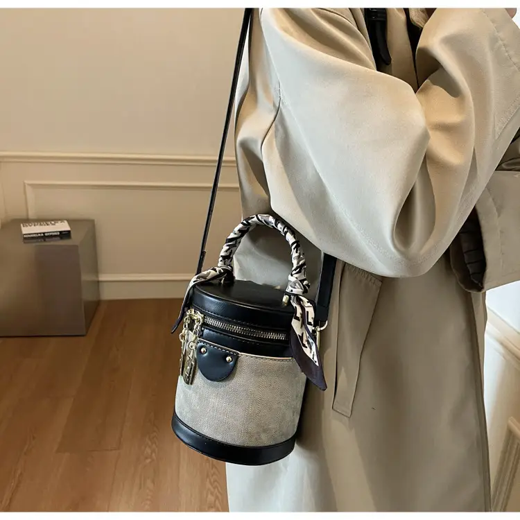 Vintage Contrast Bucket Bag Women's 2025 New — feature 18