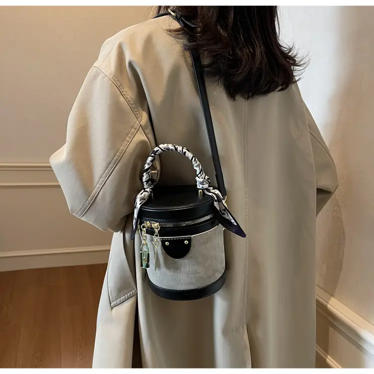 Vintage Contrast Bucket Bag Women's 2025 New — feature 19
