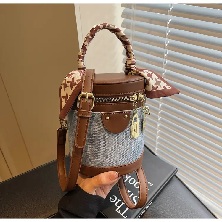 Vintage Contrast Bucket Bag Women's 2025 New — feature 21
