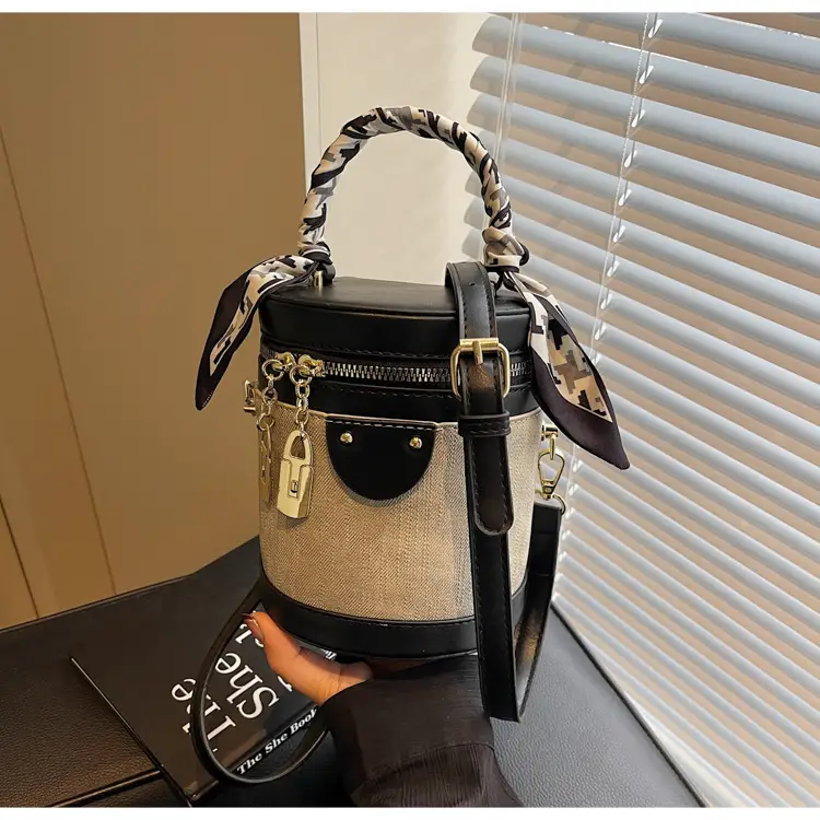 Vintage Contrast Bucket Bag Women's 2025 New — feature 23