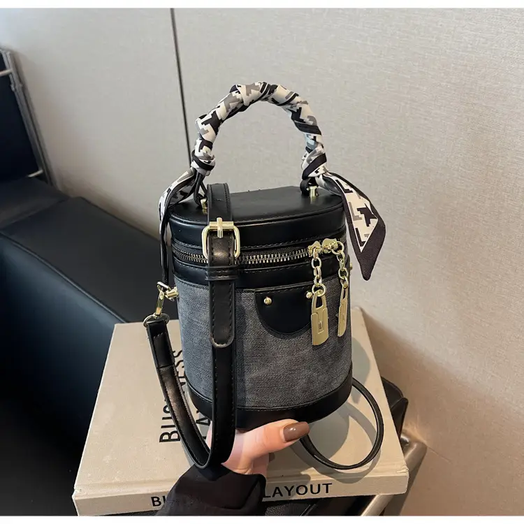 Vintage Contrast Bucket Bag Women's 2025 New — feature 27