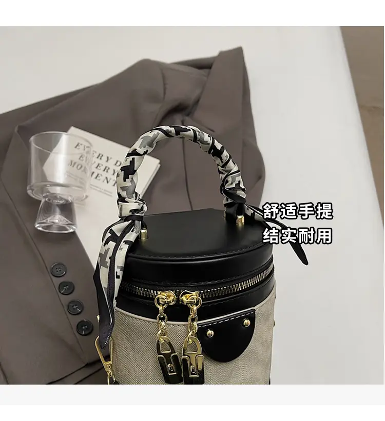 Vintage Contrast Bucket Bag Women's 2025 New — feature 5