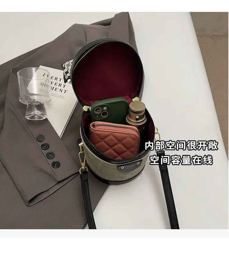 Vintage Contrast Bucket Bag Women's 2025 New — feature 7