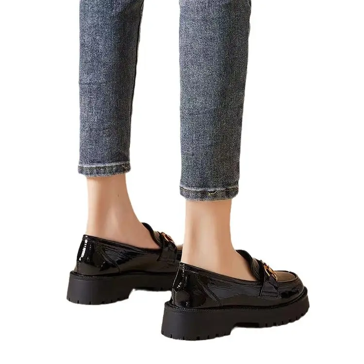 Small Leather Shoes Women's 2025 New Spring Korean-style JK Low-top Women's Shoes Loafers British-style Thick-soled All-match Single-layer Shoes for Women - Image 6