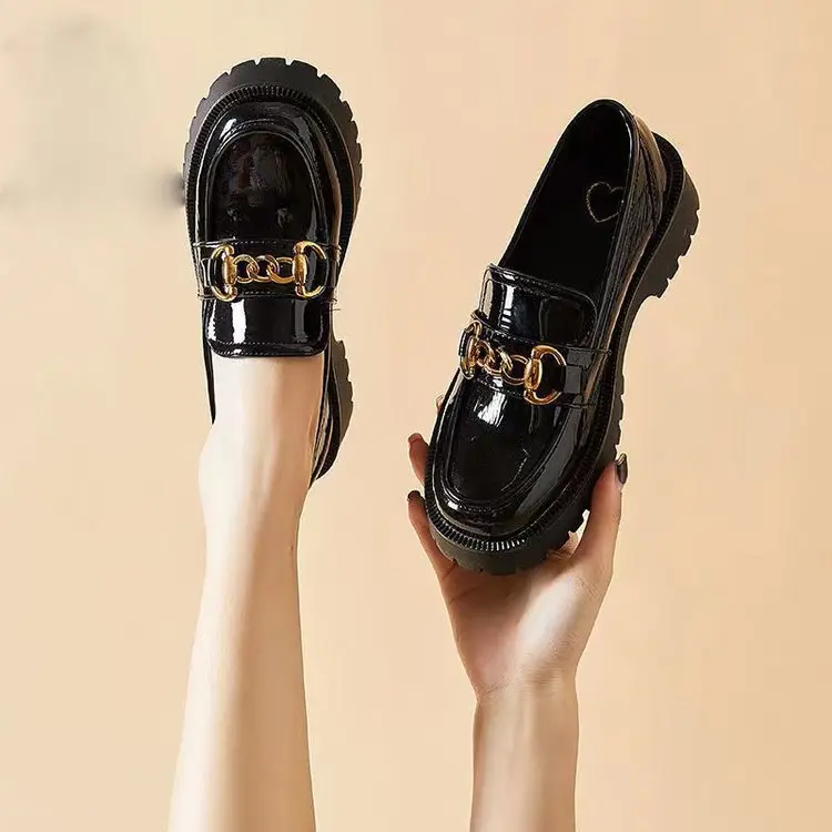 Small Leather Shoes Women's 2025 New Spring Korean-style JK Low-top Women's Shoes Loafers British-style Thick-soled All-match Single-layer Shoes for Women — feature 3
