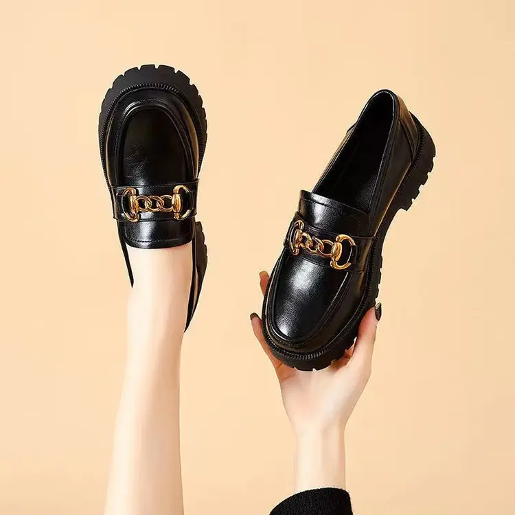 Small Leather Shoes Women's 2025 New Spring Korean-style JK Low-top Women's Shoes Loafers British-style Thick-soled All-match Single-layer Shoes for Women — feature 7
