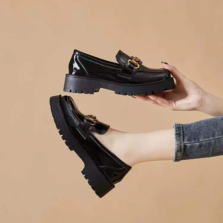 Small Leather Shoes Women's 2025 New Spring Korean-style JK Low-top Women's Shoes Loafers British-style Thick-soled All-match Single-layer Shoes for Women — feature 8