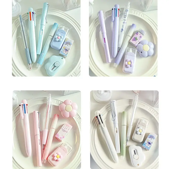 Cute Stationery Set 7-Piece Gift Package High-Value Export Cross-Border Popular Gift Learning Stationery Companion Gift