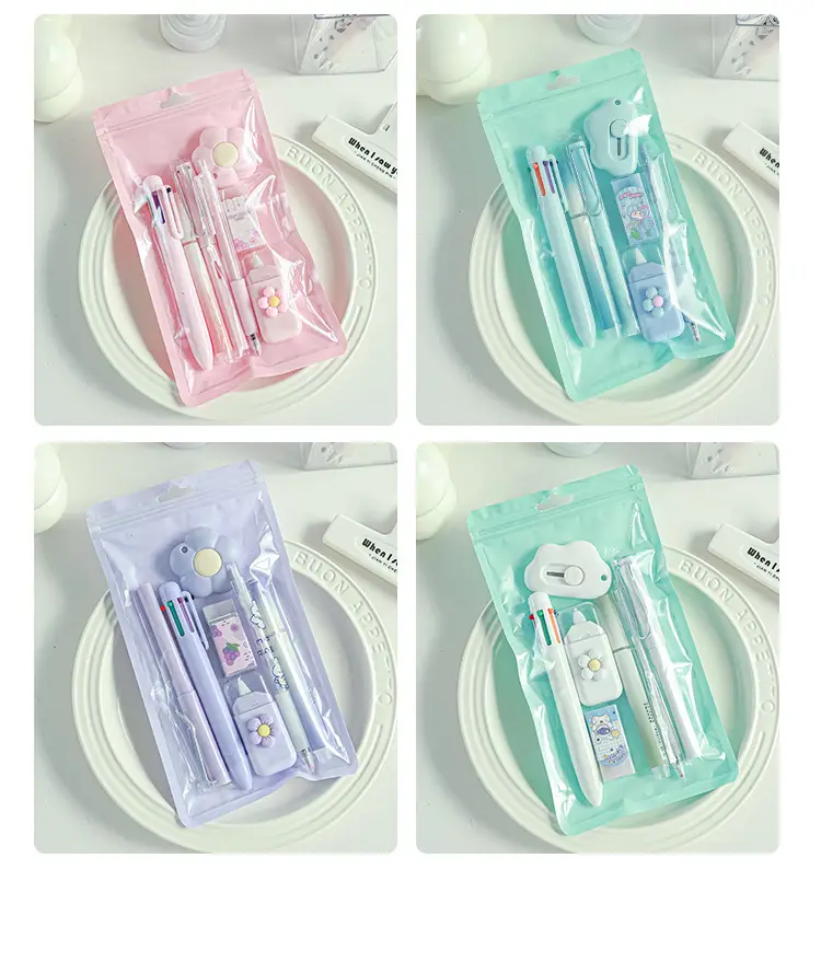 Cute Stationery Set 7-Piece Gift Package High-Value Export Cross-Border Popular Gift Learning Stationery Companion Gift — feature 13