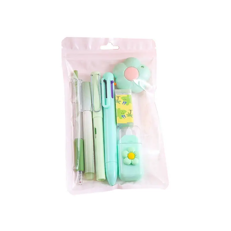 Cute Stationery Set 7-Piece Gift Package High-Value Export Cross-Border Popular Gift Learning Stationery Companion Gift