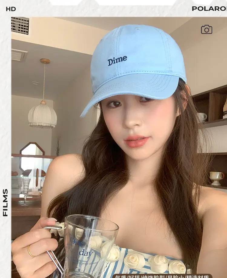 Women Blue Dime Embroidered Baseball Cap Spring Autumn — feature 5