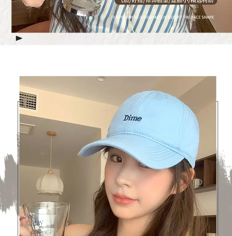Women Blue Dime Embroidered Baseball Cap Spring Autumn — feature 6