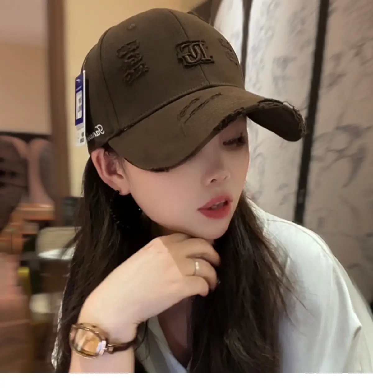 Korean Style Baseball Cap with 3D Embroidery for Girls — feature 11