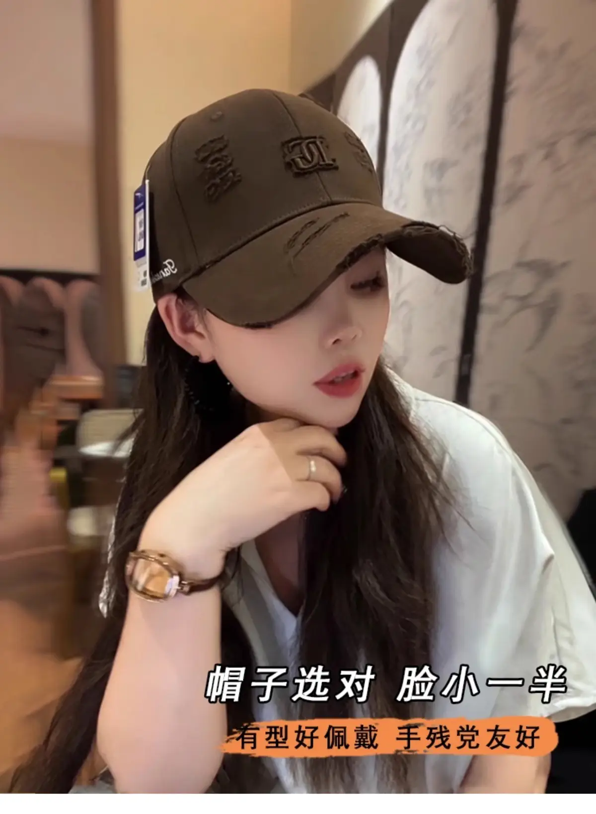 Korean Style Baseball Cap with 3D Embroidery for Girls — feature 5