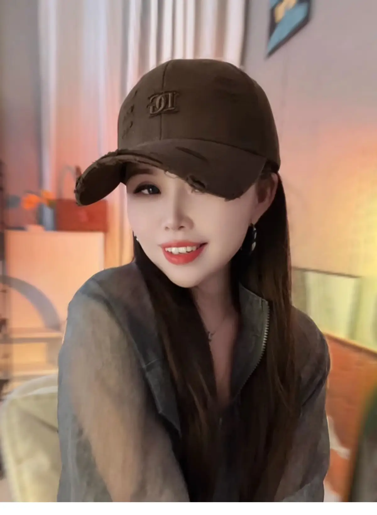 Korean Style Baseball Cap with 3D Embroidery for Girls — feature 6