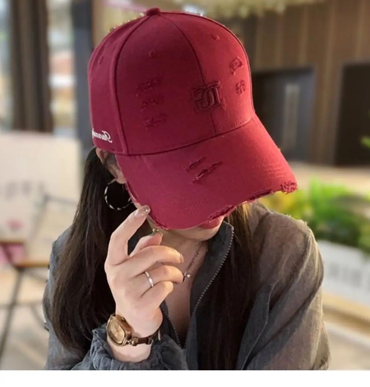 Korean Style Baseball Cap with 3D Embroidery for Girls — feature 9