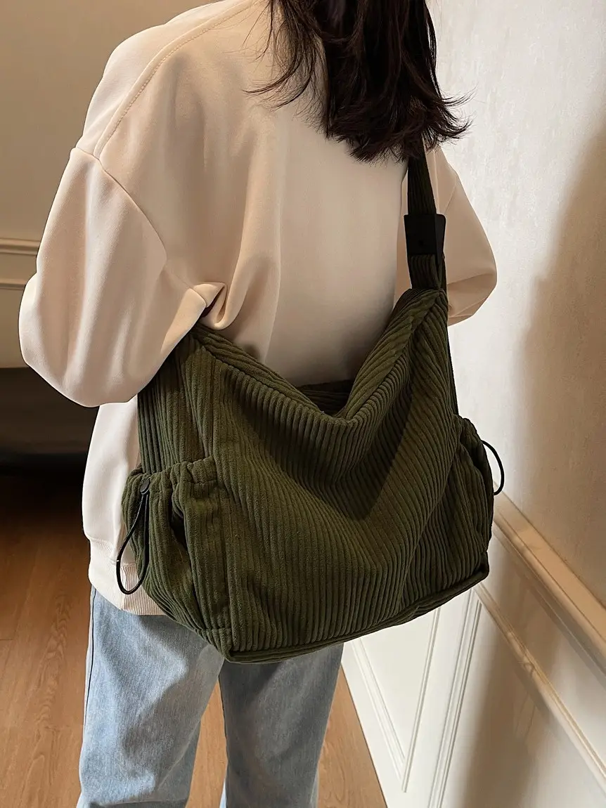 Green Crochet Crossbody Bag for Women College Student