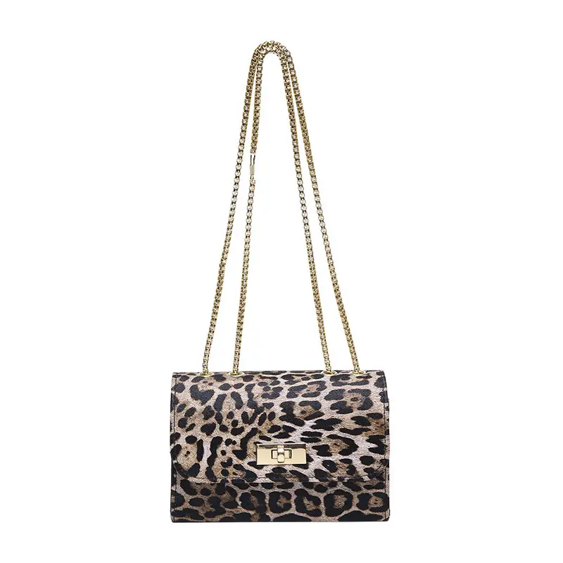 Leopard Print Chain Shoulder Bag Women 2025