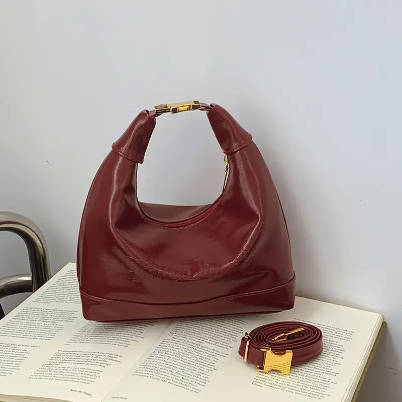 Retro Casual Shoulder Bag Red 2025 Spring - Image 5