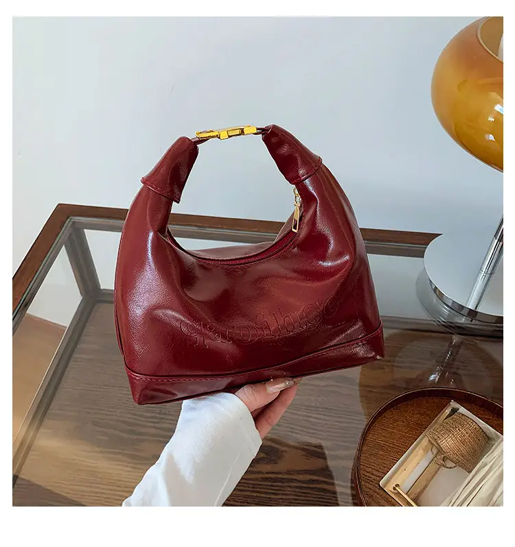 Retro Casual Shoulder Bag Red 2025 Spring — feature 30