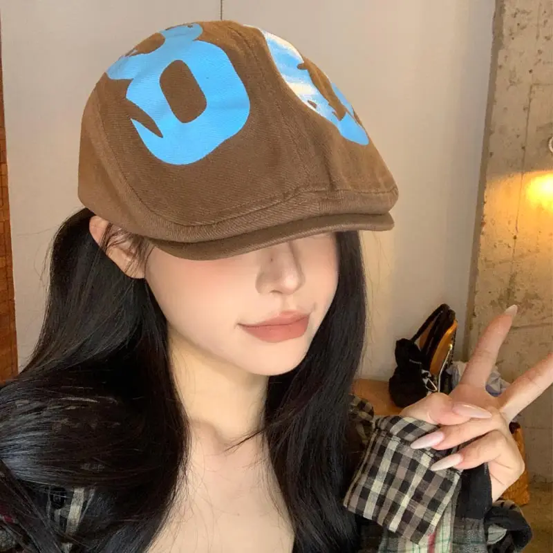 Women Retro Forward Hat American Style Winter Cap - Image 5